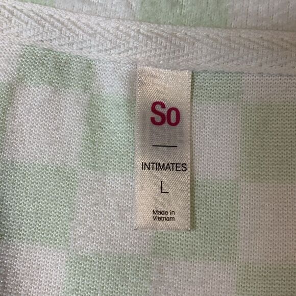 SO Intimates Size Large two piece mint and white checkered pajamas - Picture 6 of 8